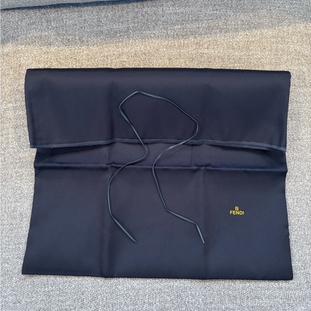 ✨FENDI Vintage Fold Over Dust Bag with Leather Tie Closure